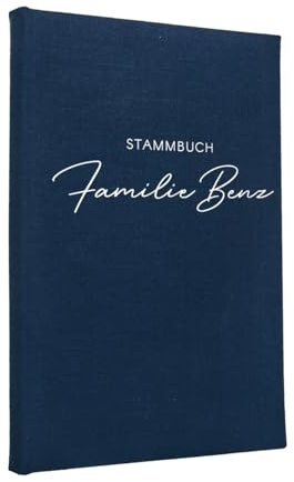 Hochzeitideal Stammbuch der Familie Nr. 311 inkl. Personalisierung (Dunkelblau, klassisch)