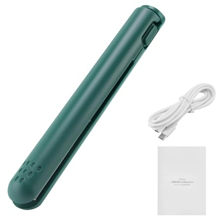 Pqahffowr Mini plancha de pelo portátil Cable USB adecuado para planchas de doble uso adecuado para estudiantes de color verde