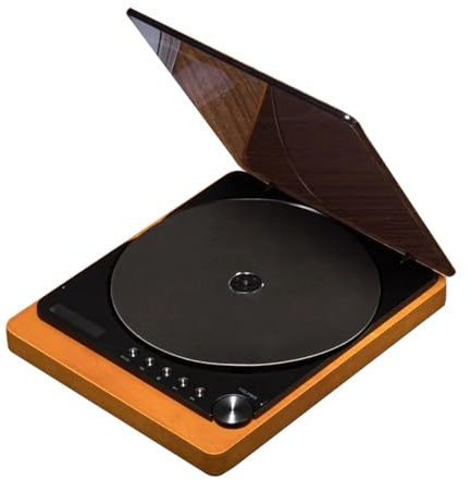 Lettore CD portatile Bluetooth 4.2 in legno Vintage Giradischi USB Lossless Play Telecomando Uscita Ottica Display LCD Home Entertainment