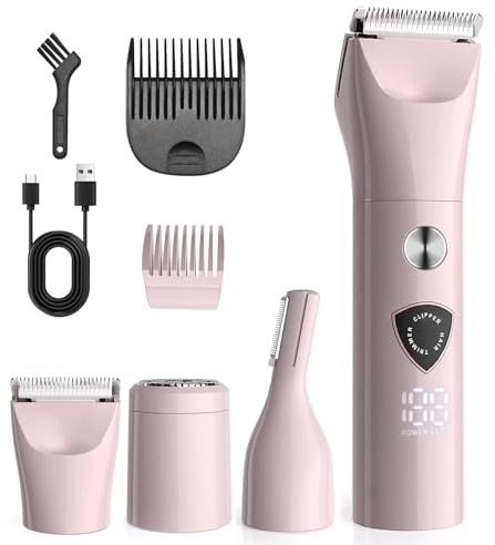 Rasoir Electrique Femme, 3 en 1 Tondeuse Femme Intime, Chargeur USB Rasoir-Femme Avec affichage LED, Humide/sec Pour Le Corps,Les Aisselles,Le Bikini
