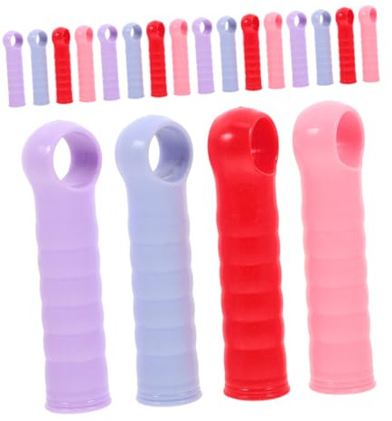 Angoily 40pcs Broom Handle End Cap Replacement Ergonomic Grip Plastic Sleeves for Mop and Broom Poles Durable and Comfortable Mop Stick Covers for Home Cleaning Red Purple Blue Pink