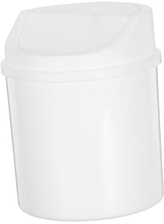 VALICLUD Mini Poubelle De Bureau Poubelle De Table Peut Avec Couvercle Avec Couvercle Peut Plastique Blanche
