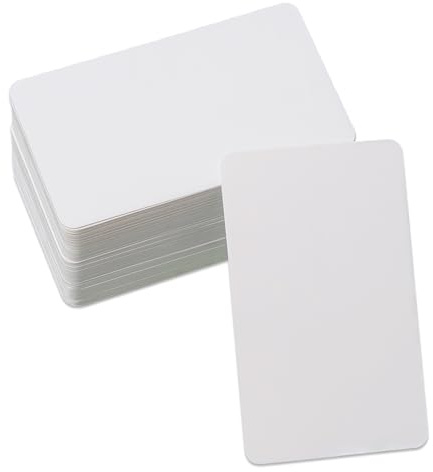 200 stycken vita indexkort tomt, 9 cm x 5,2 cm tomt papperskort för egendesign, kraftpapper partykartong, små lappar för meddelanden lärande minne, anteckningskort