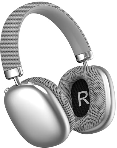 Luvant Cuffie Con Cancellazione Del Rumore, Cuffie Wireless Bluetooth Con Cancellazione Attiva Del Rumore 5.3 Con Microfono for Viaggi, Lavoro O Spostamenti, Cuffie Antirumore Morbide(Silver)