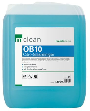 CleanClub OB10 Citro Glasreiniger 10L – streifenfreier Fenster- & Glasreiniger, Profi Reinigungsmittel für Gewerbe, Büro & Haushalt mit Frischeduft