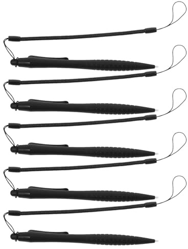 Stylet pour Tablette LCD Noir Abs avec Lanière Élastique Anti-Perte 5 | Écriture et Travail, Compatible Écrans Tactiles, Cordon de Rechange Inclus, Format Portable pour Garçon et Filles