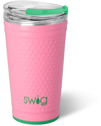 Swig Life 24oz Insulated Party Cup with EZ Slider Lid, Azalea Golf Ball
