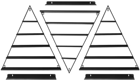 Promachineory Nagellackregal Display Rack 5 Ebene Wand-montierte Nagellack Dreieckige Aufbewahrungsregal - Schwarz