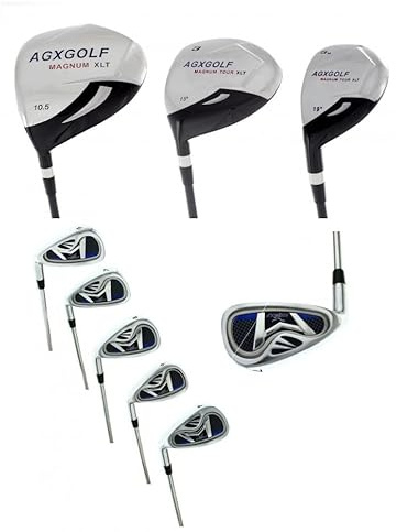 AGXGOLF Boys Left Hand Tween Length XLT Magnum 11 Piece Complete Golf Set w460cc Driver +Fairway Wood + Hybrid +6,7,8 & 9 Irons + PW +Free Putter +Free Head Covers