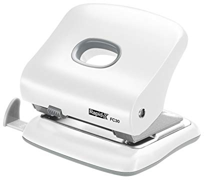 Rapid FC30 Starker Bürolocher (Kunststoff/Metall, 30 Blatt) weiß