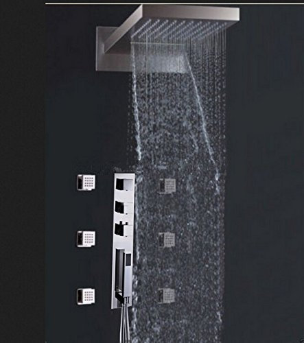 Gowe mural Cascade Pomme de douche thermostatique jets Pulvérisateur W/Pommeau de douche