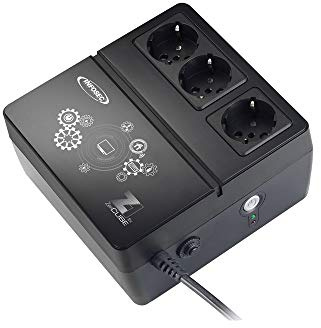 INFOSEC- SAI Z1 Zenergy Cube EX 400 VA, 3 Tomas rescatadas, Color Negro
