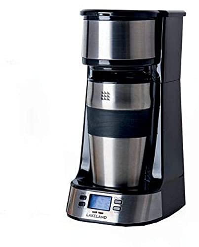 lakeland Digital To Go Coffee Machine With Travel Mug – Automatic Filter Coffee Machine Brews 1 Cup