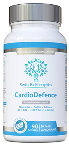 CardioDefence - 90 Kapseln - Ein präzises Gleichgewicht von CoQ10, D-Ribose, Acetyl-L-Carnitin, B-Vitaminen und MCT, um zu einer normalen Herzfunktion beizutragen und Müdigkeit zu reduzieren