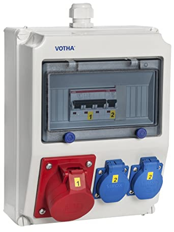 VOTHA® Wandverteiler - verdrahtetWORMS ohne FI-Schalter Steckdose 230 V~ 2, CEE 16 A, 400 V~ 1, CEE 32 A, 400 V~ ohne, LS 16 A, 1-polig, C 1, LS 16 A, 3-polig, C 1, LS 32 A, 3-polig, C ohne
