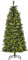 HOMCOM 5FT Prelit Artificial Pencil Christmas Tree with Warm White LED Light, Red Berry, Holiday Home Xmas Decoration, Green