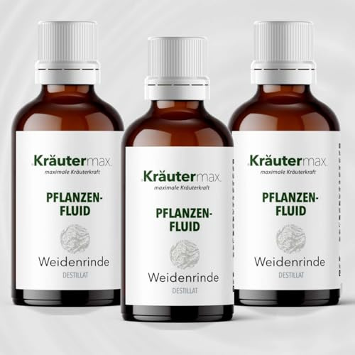 Weidenrinde Tropfen | Weidenrinde Pflanzenfluid als perfekter Ersatz zu Weidenrinde Kapseln und Weidenrinde Tee | Weidenrinde Vegan 3 x 50ml