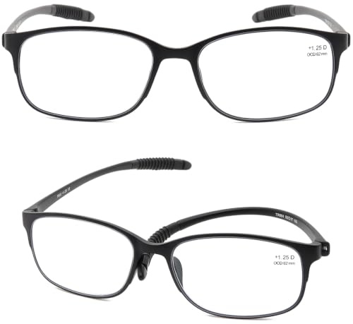 Mcoorn Lesebrille Flexibel Leicht für Damen Herren (2er pack) mit Etui, Anti Blau Entspiegelt