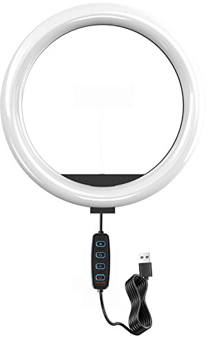LED Ring Light 14 360 Photo Booth Accessories,for Live Streaming & YouTube Video, Dimmable Desk Makeup Ring Light for Photography, Shooting with 3 Light Modes & 10 Brightness Level