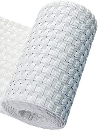 Recinzione Giardino, Strisce Frangivista in PE in Rattan, Protezione per Gli Sguardi Indiscreti,Polyrattan Pannelli per Recinzioni,Rotolo 255 cm x 19 cm bianco