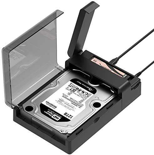 SABRENT M.2 SSD & HDD Festplatten Dockingstation, NVME Gehäuse Festplattengehäuse, 2,5 3.5 SATA & M2 Dock, Werkzeuglos USB C 10Gbps Docking Station mit Offline Klonen, M 2 Kühlkörper (DS-UFNC)