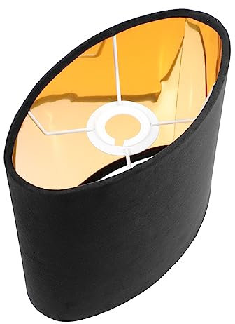 DOITOOL 1 Stück Lampenschirm Ovale Lampenschirme Für Tischlampe Steh Kleine Lampenabdeckungen Goldener Schwarze Wandleuchten Leinen- Exquisiter