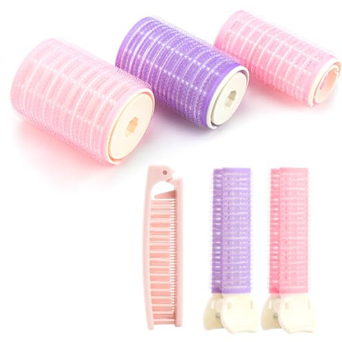 Ensemble de rouleaux pour cheveux 6 pièces,Gros rouleaux pour cheveux,Boucleur pour Frange,Ensemble de clips volumisants pour les racines pour cheveux (Ensemble de pinces à cheveux volumisantes)