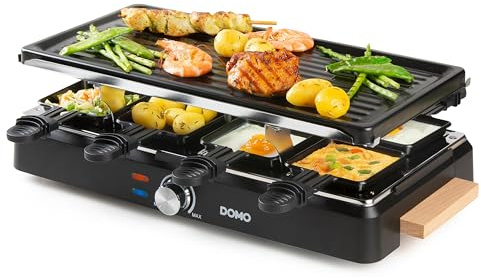 DOMO DO9262G Plancha Électrique pour 8 Personnes – Plaque à rôtir électrique avec Pierre de Cuisson et Plaque de cuisson Grill – Gril électrique Raclette avec Revêtement PFAS Free