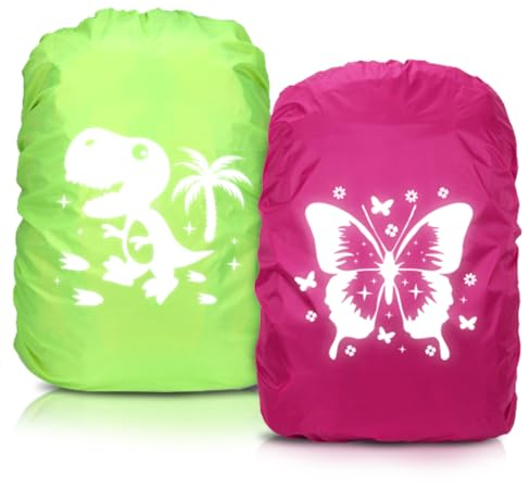 Housse Sac a Dos Impermeable Réfléchissante, Protege Cartable Pluie, Protection Sac à Dos, Protege Sac a Dos Réfléchissante, Housse de Pluie Réutilisable pour Camping Randonnée Voyage Cyclisme