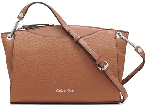 Calvin Klein Women's Garnet Top Zip Crossbody Handbag, Caramel, OS