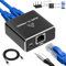 LAN Splitter 1 auf 2, Gigabit Ethernet Splitter 1000 Mbps LAN Switch 2 Port Ethernet Switch mit Typ-C Stromkabel für Computer, Hub, Router, ADSL, Digital TV, etc.