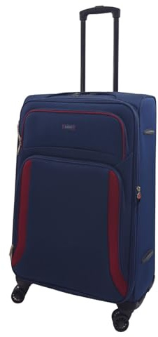 Infinity läder svart mjukt skal resväska bagage set resa lätt handbagage kabinväska, Marinblått Xsp, M - 26, Resväska