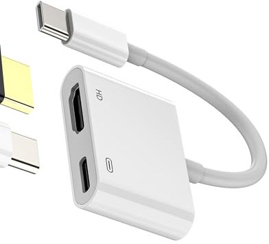 Adattatore USB C A HDMI(2in1) Type-c Ricarica Cavo Per Apple IPhone 15 TV Display Port Per iPad MacBook Adapter Convertitore Displayport Video Hub Tipo C SDoppiatore Compatibile Per Samsung HDMI+tp