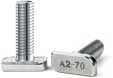 VOOXA 20St Hammerkopfschrauben Edelstahl A2 M10x25mm Typ 28/15 | Halfenschrauben für Solar-PV-Montageschiene | rostfrei & korrosionsbeständig