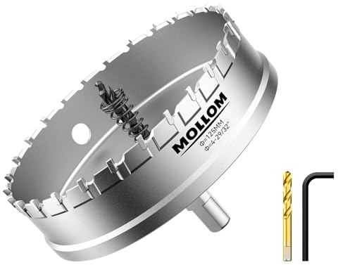 Mollom 4-29/32 (125mm) Hartmetall-Lochsäge Schwerlast mit 2 Zentrierbohrern