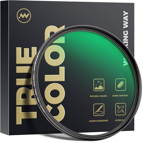 WalkingWay Filtre CPL True Color 49mm en Verre Optique Filtre Polarisant Circulaire avec 28 Couches Multi-Revêtues, Résistant aux Rayures, Anti-Traces de Doigts pour Appareils Photo Reflex et Caméras