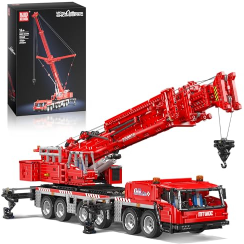 Mould King 17065 Technique télécommandée Grue Camion Briques de construction GMK Grue pour charges lourdes Chariot de grue Chariot de serrage Jouet pour adultes et enfants à partir de 14 ans (4566