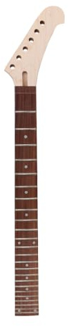 WUQIMUSC Ersatz-E-Gitarrenhals, 24 Bünde, 648 mm Skalenlänge, verschraubte Ferse, Gitarrenhals, Bananen-Kopfplatte mit Sicherungsmutter, obere Anpassung