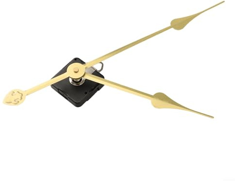 Leises Quarz-Uhrwerk mit langem Schaft, DIY-Reparatur-Set mit Stunden-Minutenzeigern für Wanduhrherstellung, Ersatzteile, kompatibel mit 50–60 cm Uhr-Panel, 18 mm Schaftlänge (Gold 2)