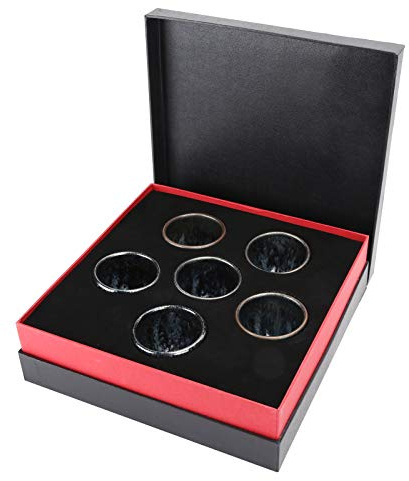 Denash Set di Tazze da tè Bicchieri in Ceramica di Artigianato Tradizionale per gli Appassionati di tè, 6 Pezzi di Accessori per Kung Fu da Collezione (fiori)