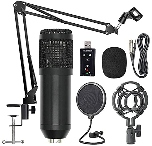 FHRKA Studio Live Stream Professional Suspension Microphone Kit Transmission Recording Condenser Microphone Set