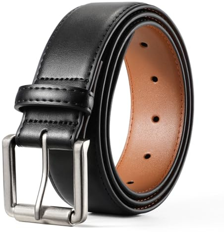 BELTROAD Ledergürtel Herren, Gürtel für Arbeitshose Jeans Schwarz Braun | Split Leather, Herren Gürtel für Anzug Work Jeans Hosen, 40mm Breit, 95-135cm, Klassische Schnalle, Männer Geschenke