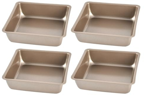 Lurrose 4pezzi Teglia Quadrata Antiaderente Da Stampo Per Cheesecake in Acciaio Al Carbonio Teglia Per Brownies Piccola Per Forni Tostapane e Friggitrici Ad Aria
