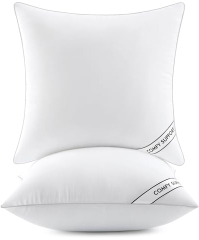 MIULEE 26x26 Inch Euro Pillows Inserts, Pack of 2 Down Alternative Virgin Filling Comfy Support Throw Pillows for Sofa Couch Bed