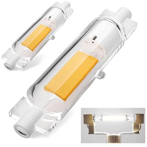 Dvnoua R7S LED 78mm Dimmbar Lampen, 20W R7S LED 78mm Ersatz für 200W J78mm Halogenstab, Stab Kaltweiß 6000K 2000 Lumen, Kein Flackern, 360°Abstrahlwinkel, 2er Pack