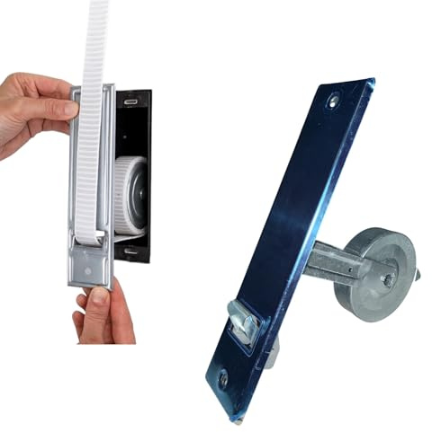 Topolenashop Avvolgitore da Incasso Maxi per Tapparella Per Cinghia da 23 mm Distanza Fori 6 x 185 cm Sistema Pretensionato Montaggio a Parete Superficie Lavabile Antigraffio (acciaio, 6 x 185)