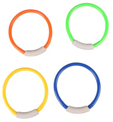 TOYANDONA 4 Pezzi Anelli da Immersione per Colorati Giocattolo Subacqueo per Addestramento Immersioni in Piscina Accessorio per Nuoto e Giochi D’Acqua