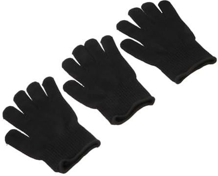 Generisch 3 Stück pack Hitzebeständige Schutzhandschuhe für Lockenstäbe Elastisch Hitzebeständig bis 200°c Passend für Haarstyling mit Glätteisen und Lockenwicklern