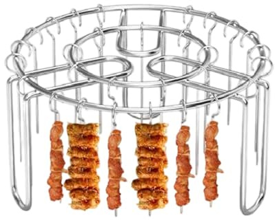Porte-brochettes Airfryer – Support en acier inoxydable | Support vertical résistant à la chaleur avec fonction de rôtissage, outil de cuisine avec usage domestique, support à viande pour feu de camp