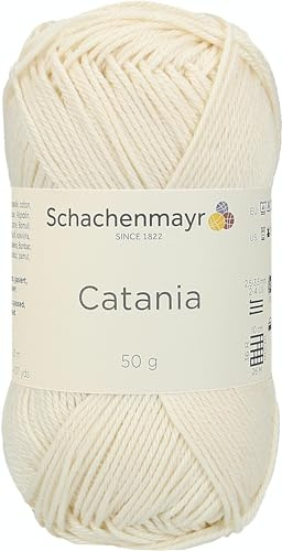 Schachenmayr - Catania Bomullssticknings- och Virkgarn 125 M, Färg 130 Kräm Vit - 1 Bit
